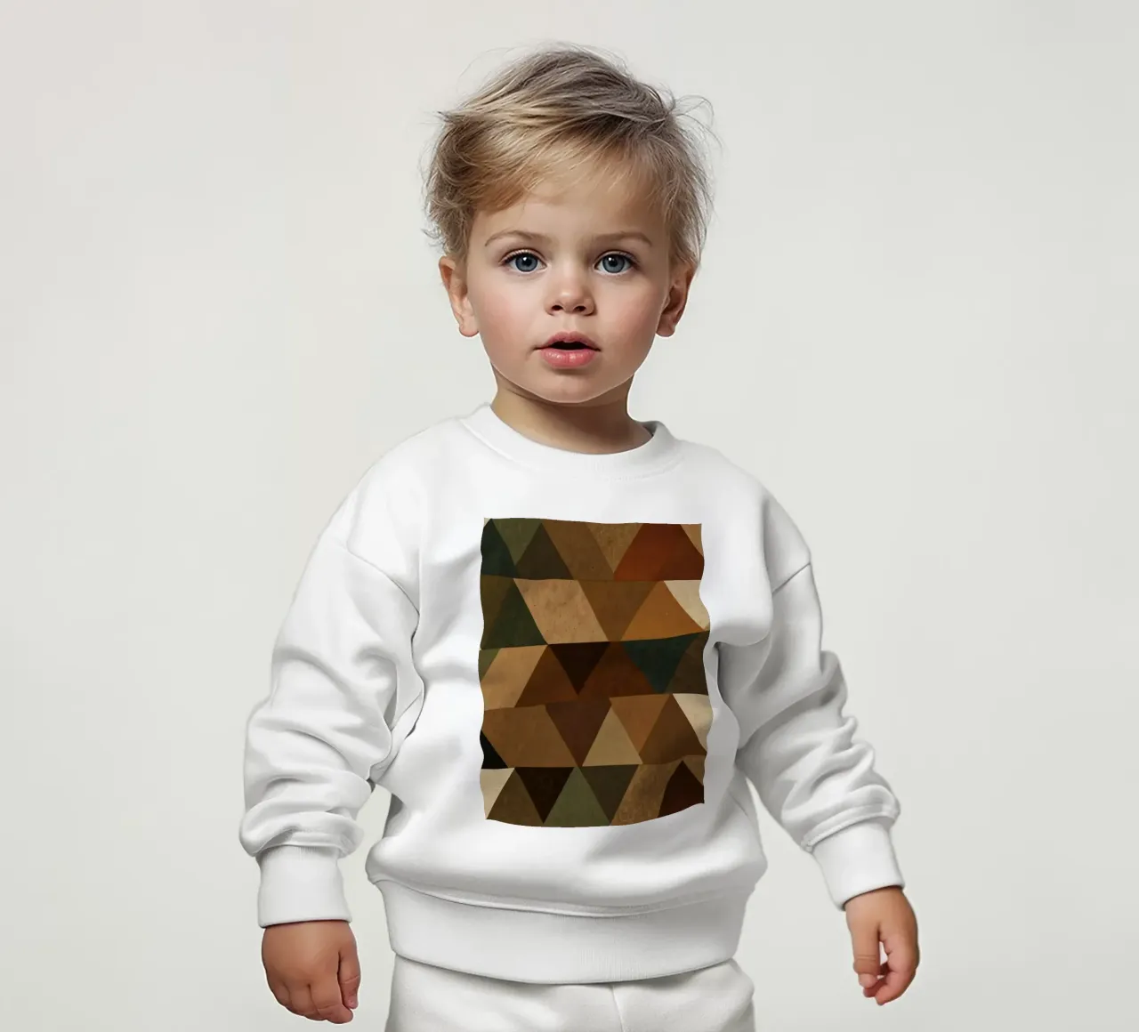 Un motif géométrique de triangles dans des tons terreux arrangés sweat pour bébé de DesignDoodle