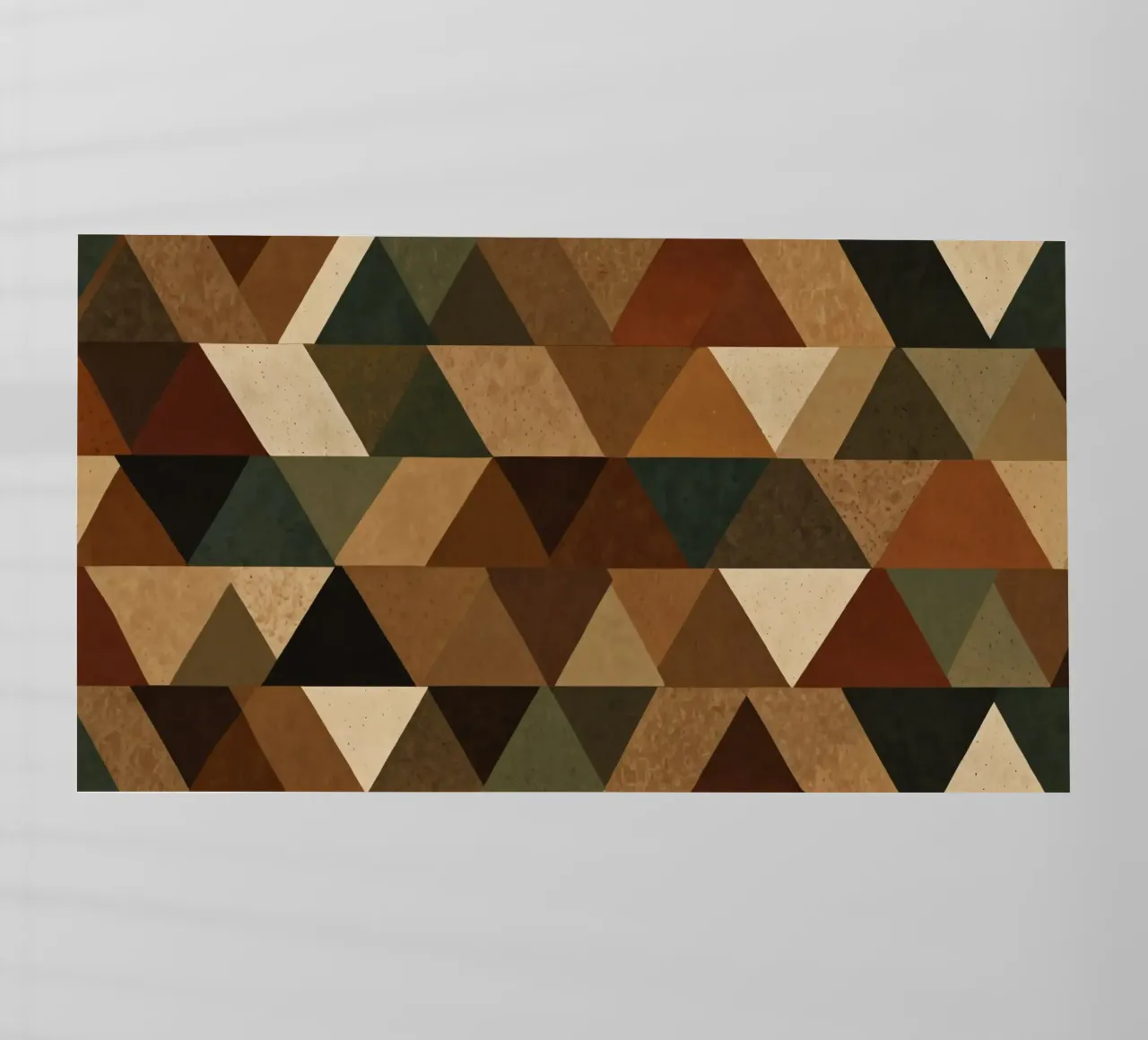 Un motivo geometrico di triangoli nei toni della terra. pellicola backlit da DesignDoodle