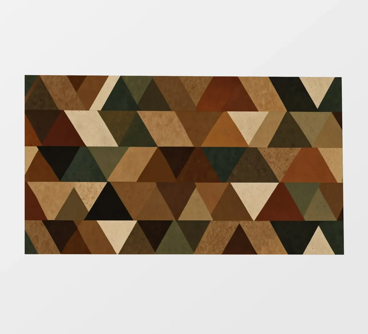 Un motivo geometrico di triangoli nei toni della terra. pellicola backlit da DesignDoodle