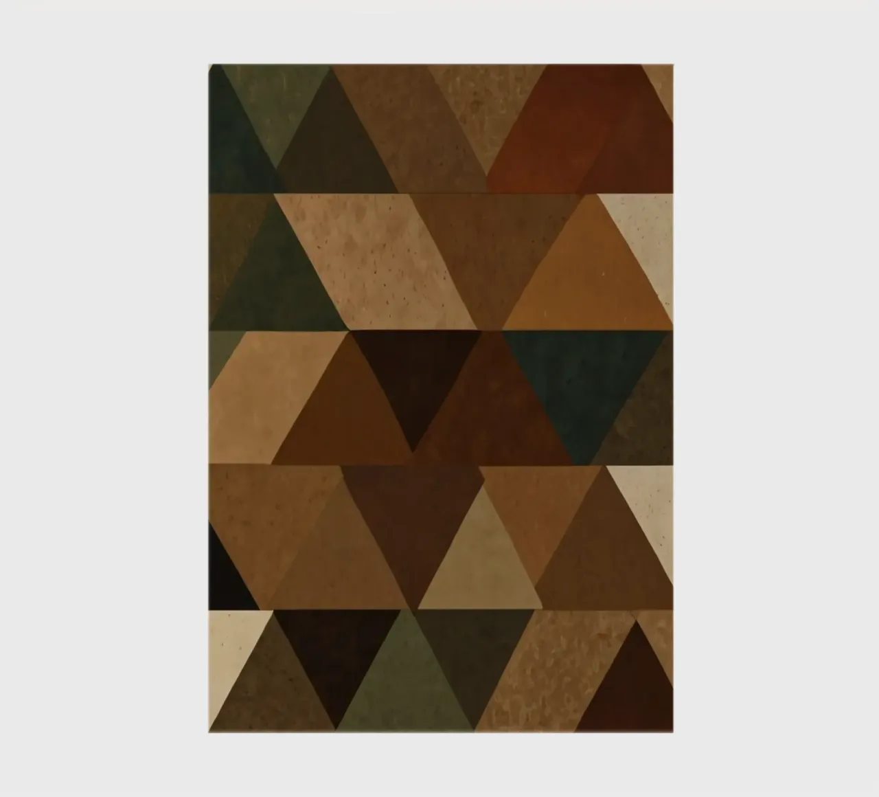 A geometric pattern of triangles in earthy tones arranged notebook by DesignDoodle