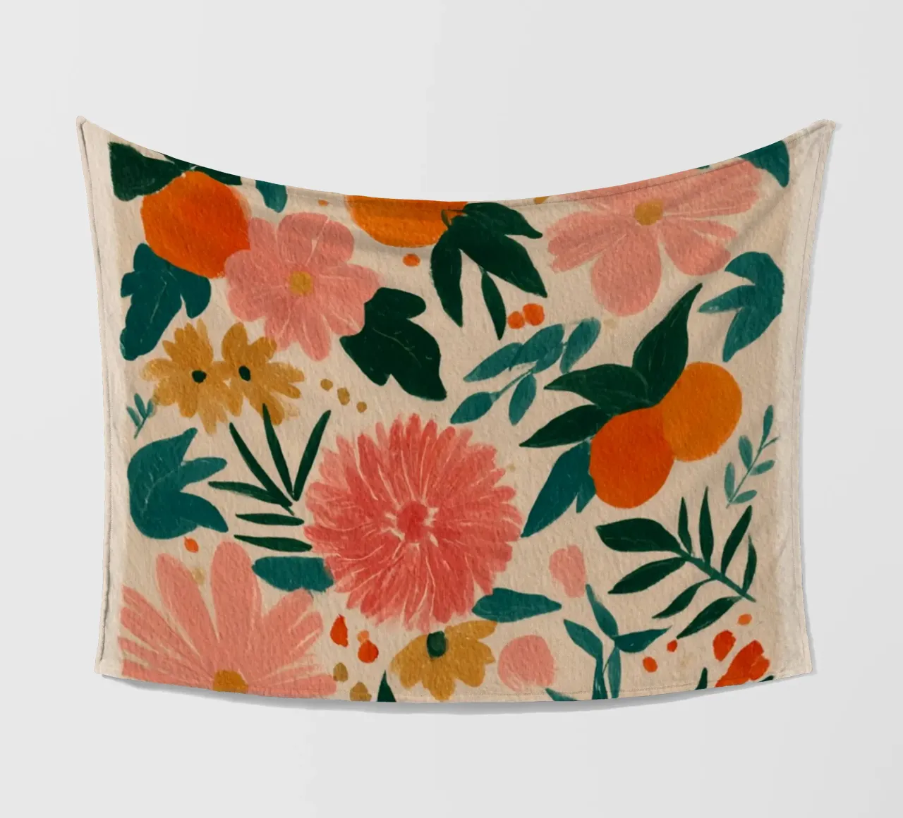 Botanical Abstract Oranges and Blossoms coperta in pile da Gypsy Galleria