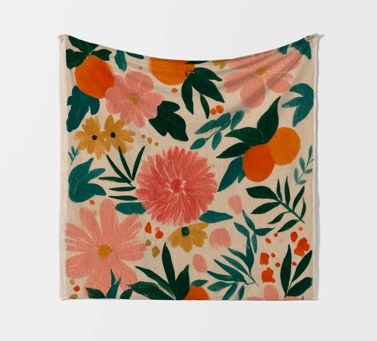 Botanical Abstract Oranges and Blossoms coperta in pile da Gypsy Galleria