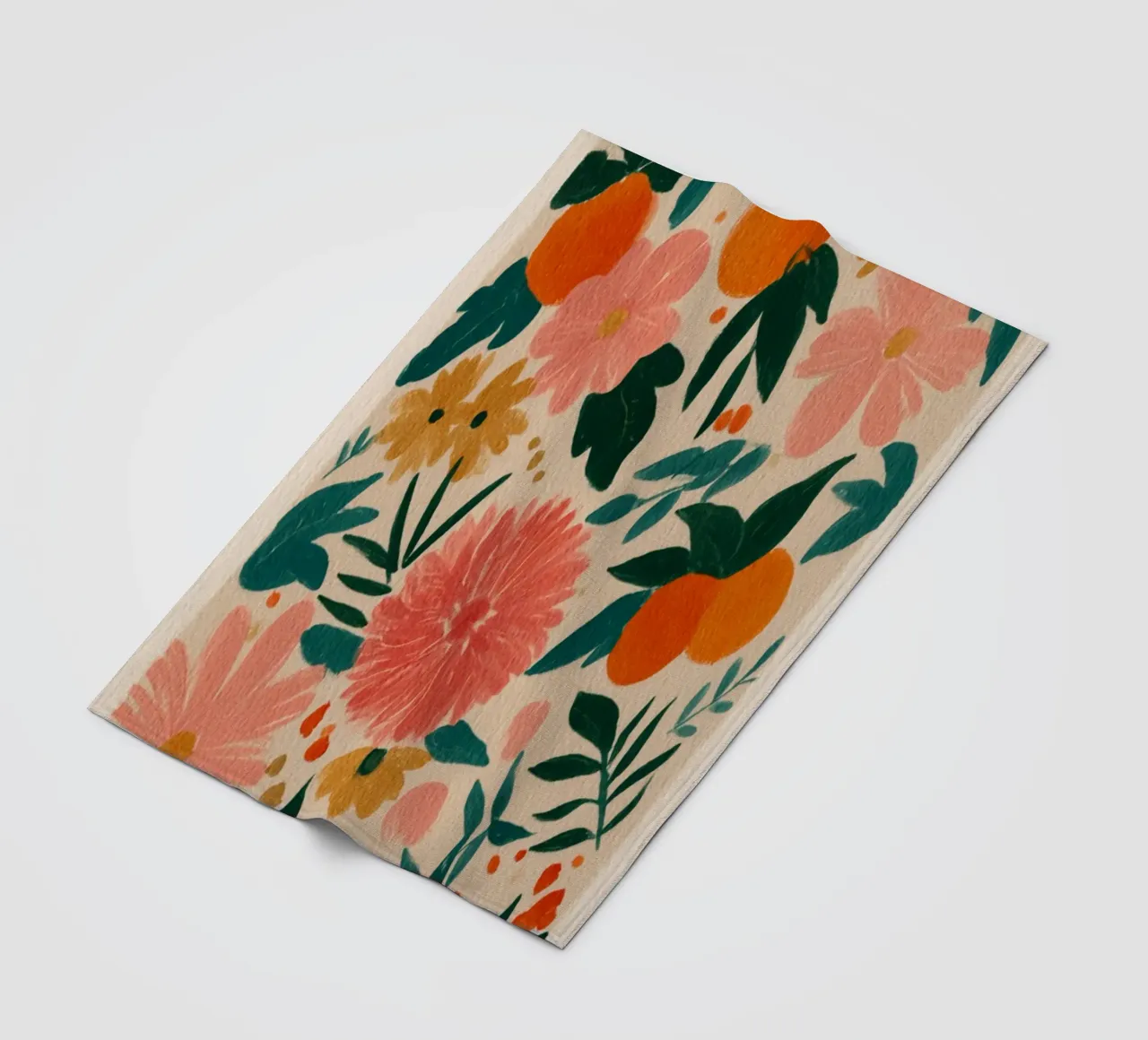 Botanical Abstract Oranges and Blossoms coperta in pile da Gypsy Galleria