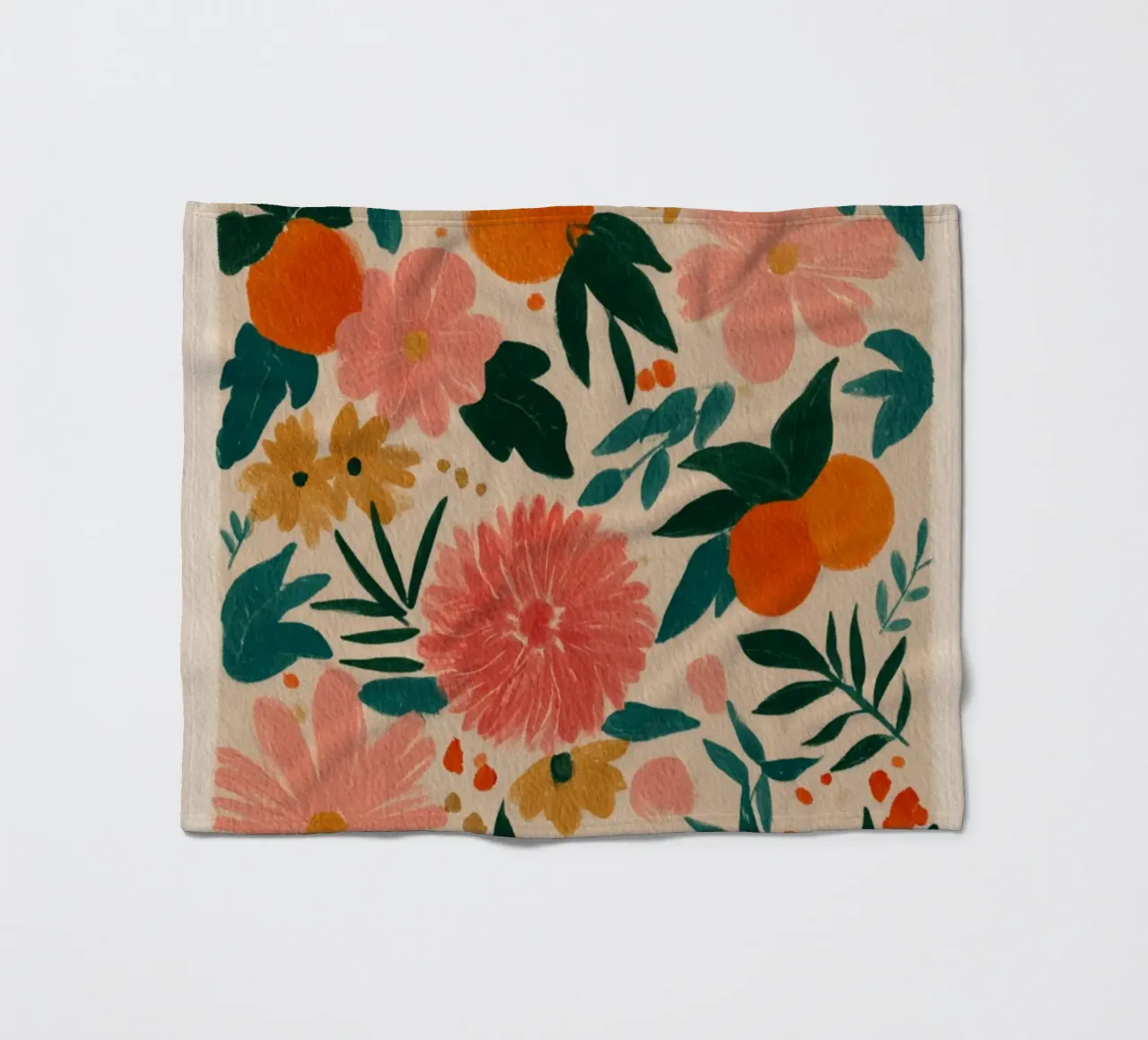 Botanical Abstract Oranges and Blossoms coperta in pile da Gypsy Galleria