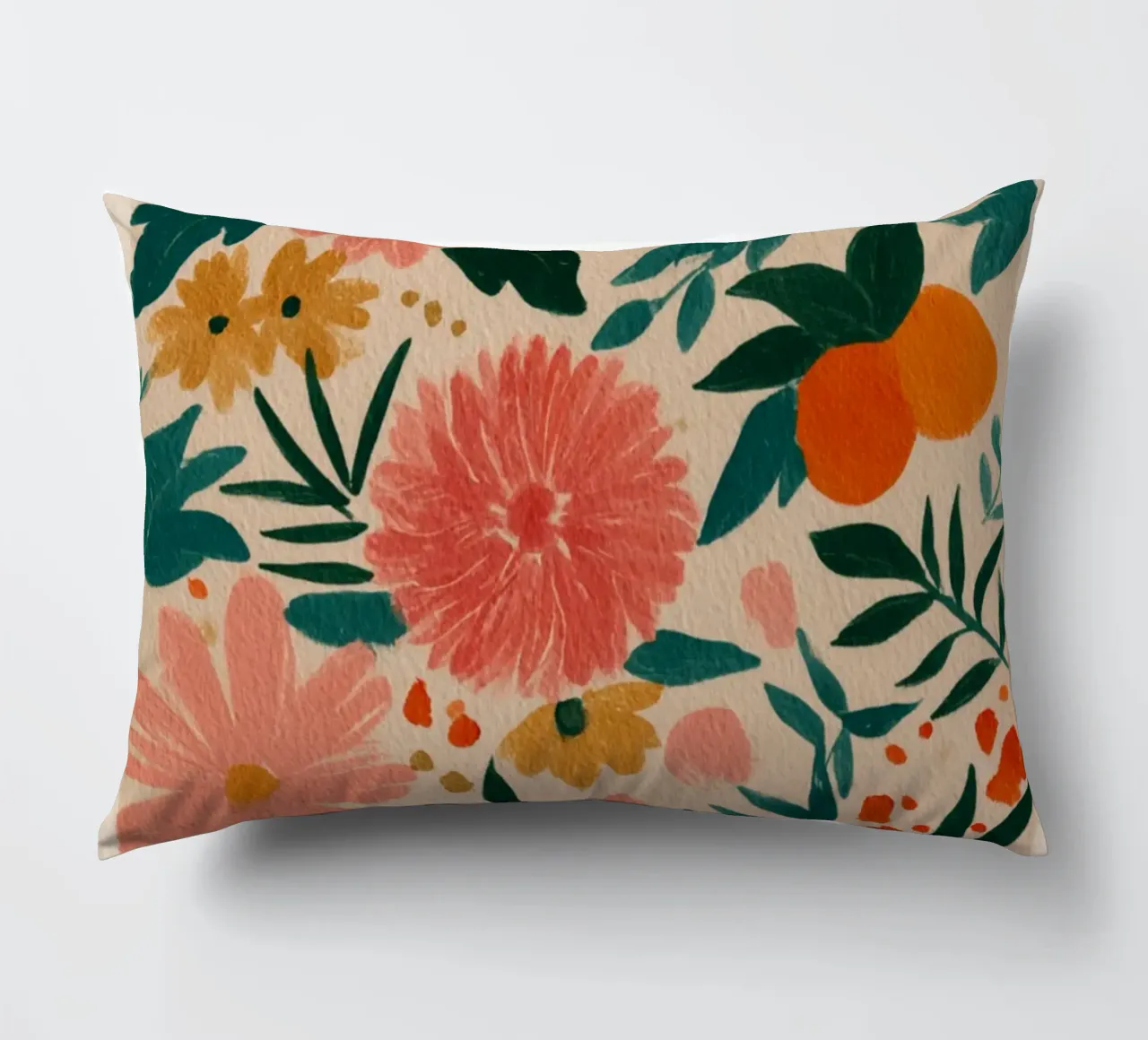 Botanical Abstract Oranges and Blossoms cuscino da Gypsy Galleria