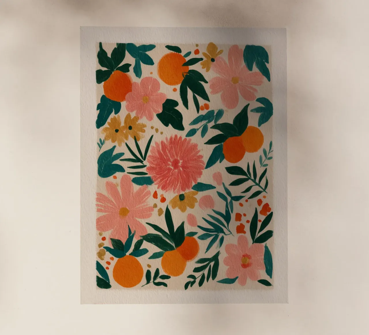 Botanical Abstract Oranges and Blossoms pellicola backlit da Gypsy Galleria