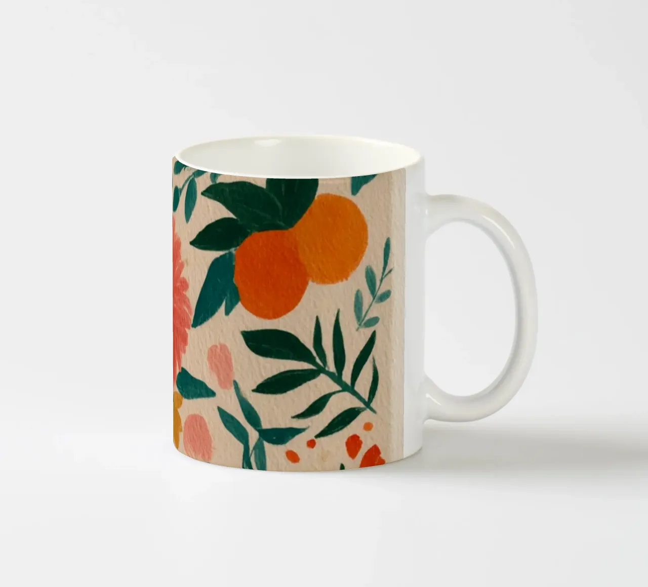 Botanical Abstract Oranges and Blossoms tazza in ceramica da Gypsy Galleria