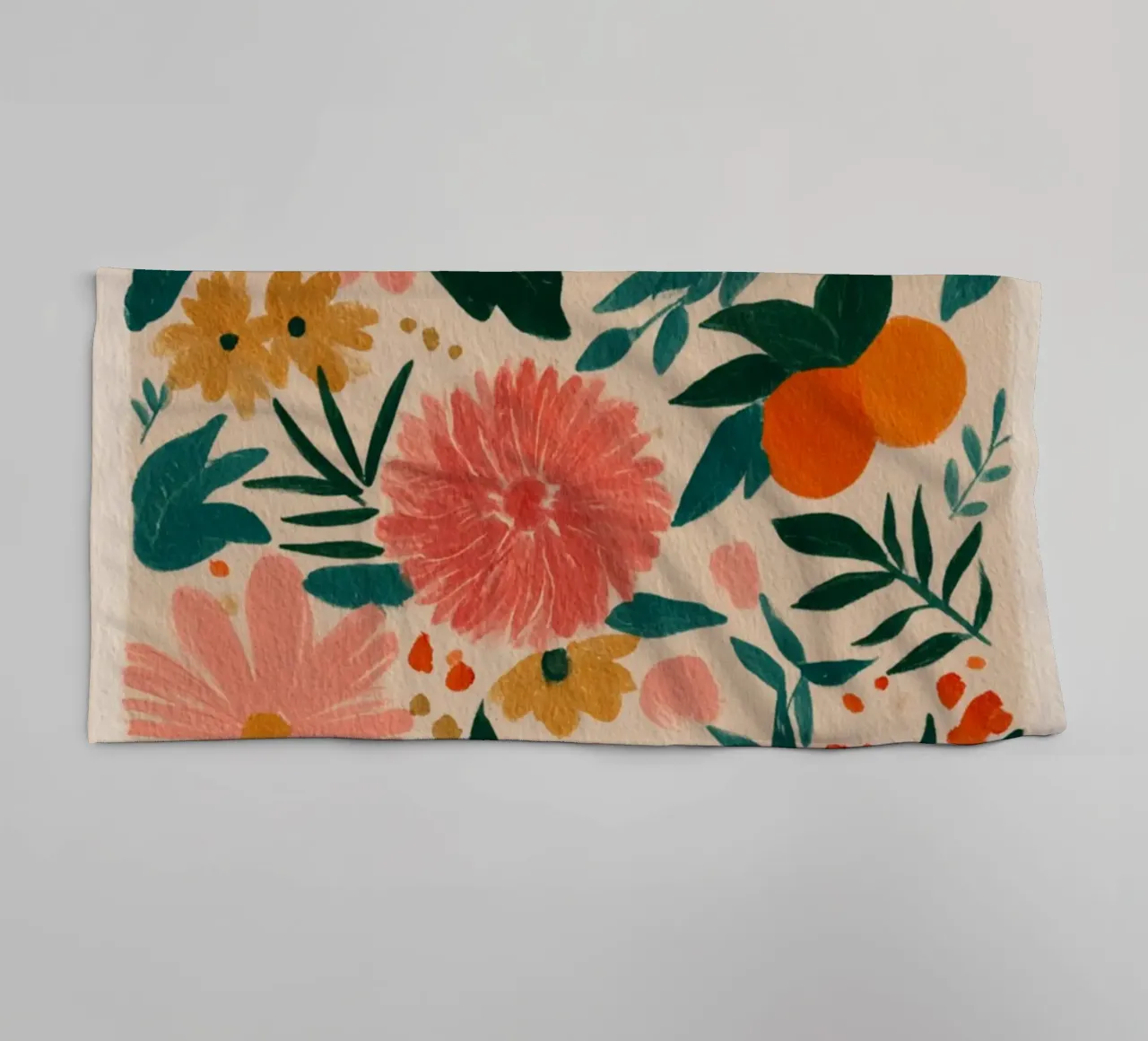 Botanical Abstract Oranges and Blossoms asciugamano da bagno da Gypsy Galleria