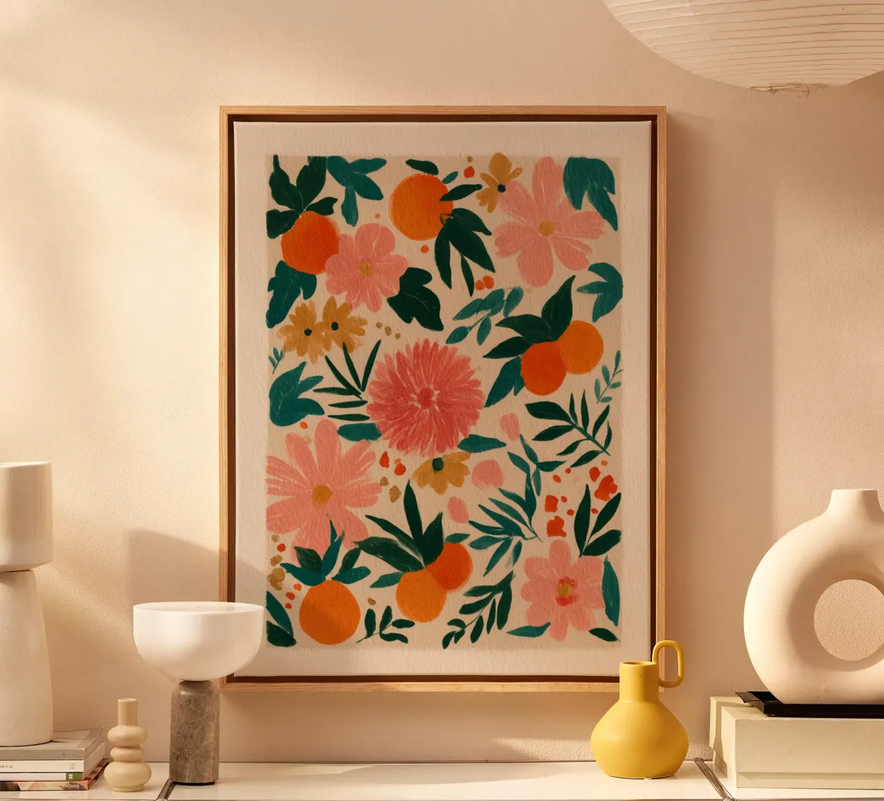 Botanical Abstract Oranges and Blossoms canvas by Gypsy Galleria