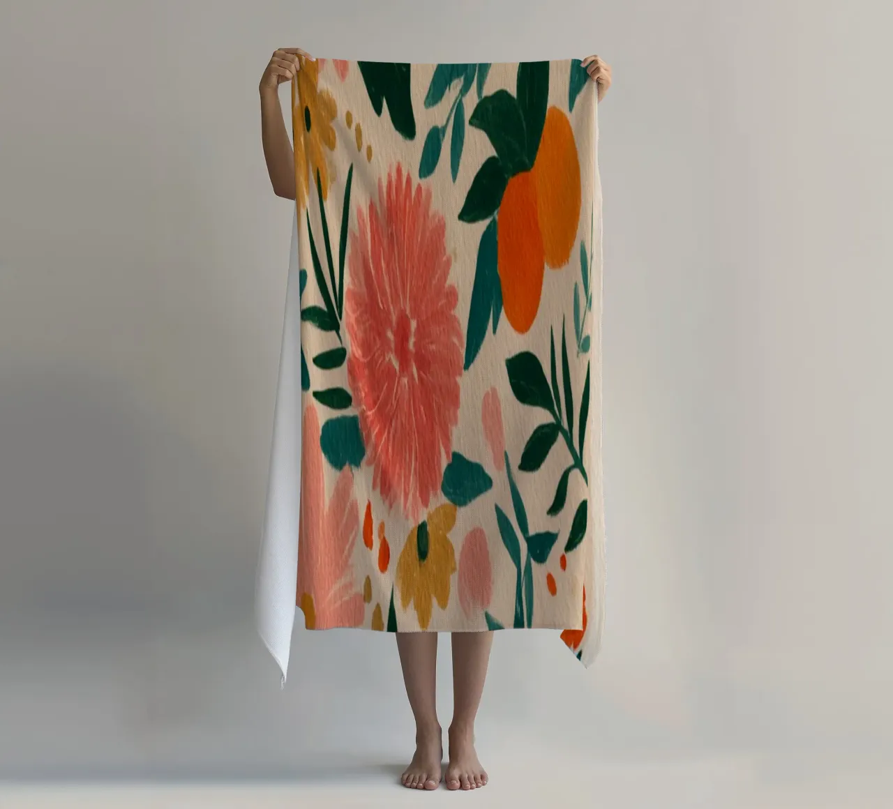 Botanical Abstract Oranges and Blossoms telo mare da Gypsy Galleria