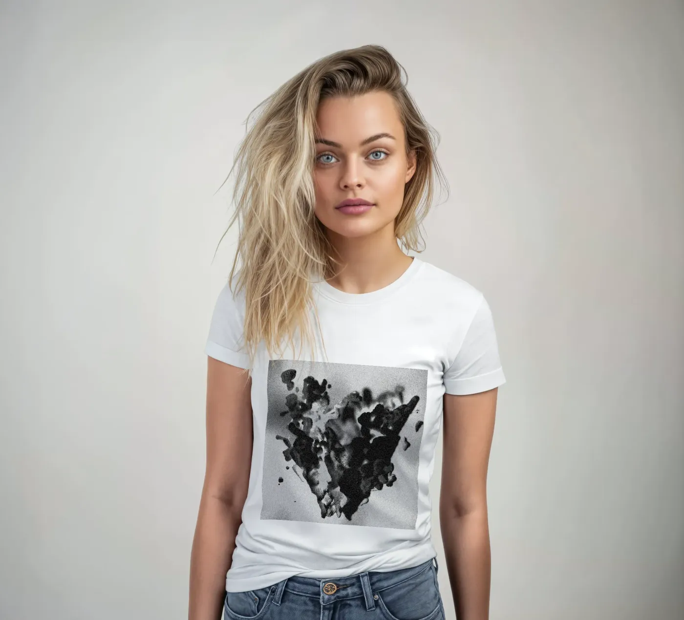 Solid Smoke dames t-shirt getailleerd van Khyati Trehan