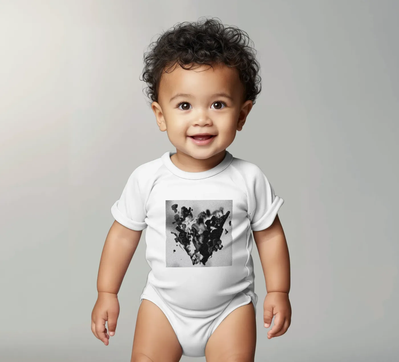 Solid Smoke Kurzarm Babybody von Khyati Trehan