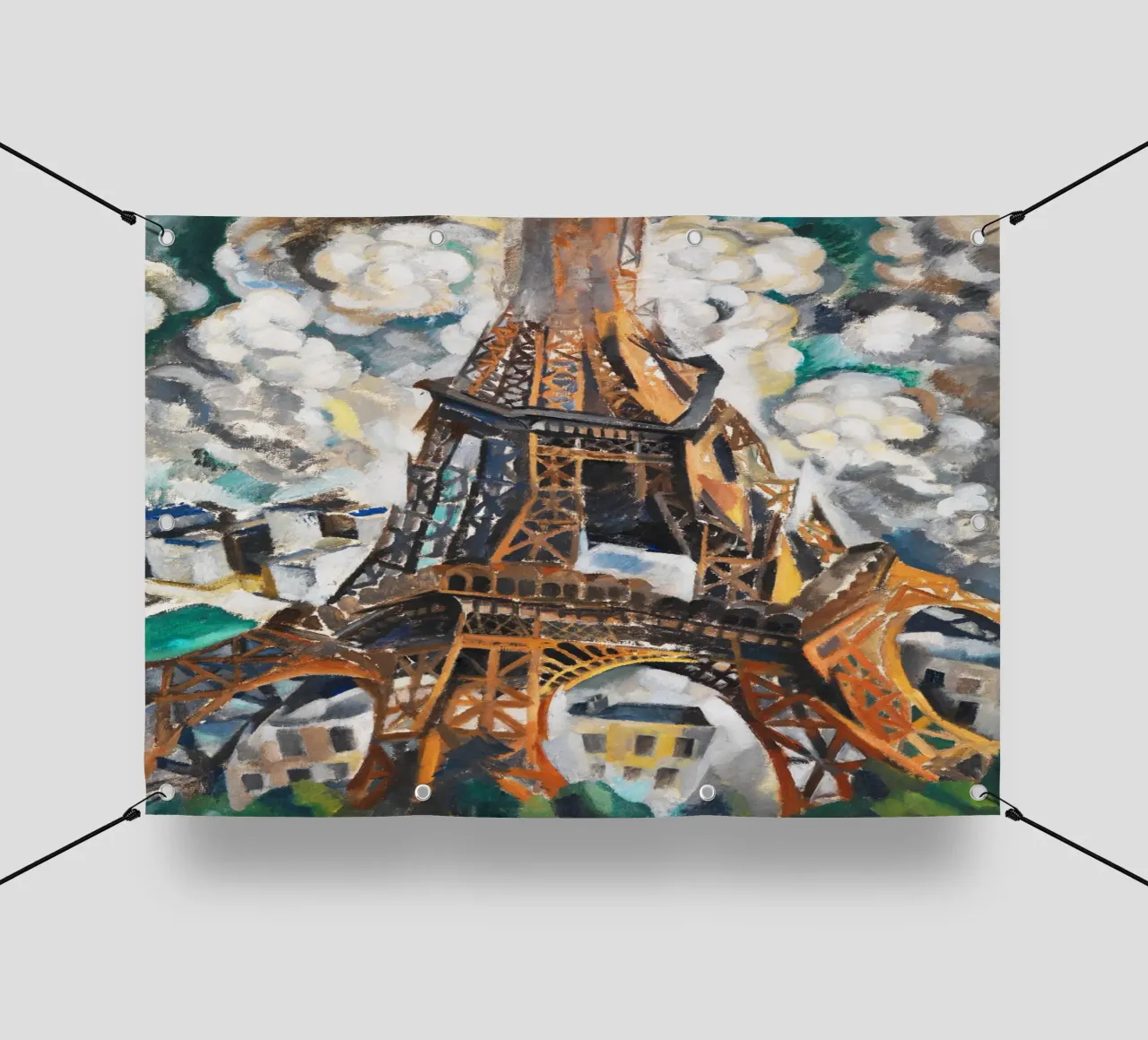 La Torre Eiffel di Robert Delaunay telo in pvc da Venus Art