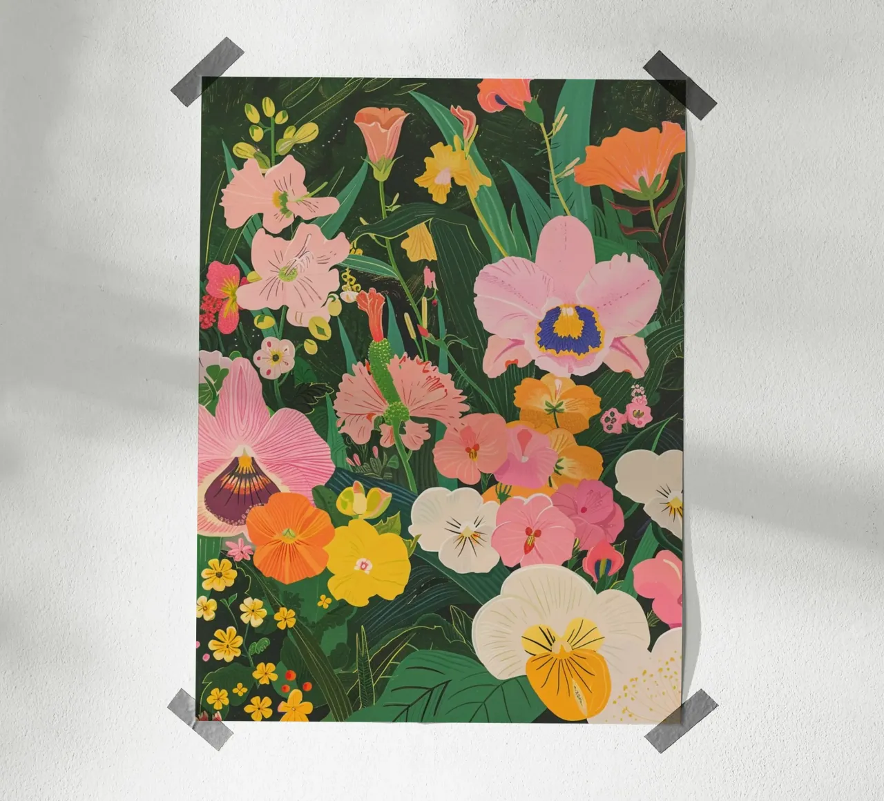 Retro Floral Art poster con telaio in alluminio da Gypsy Galleria