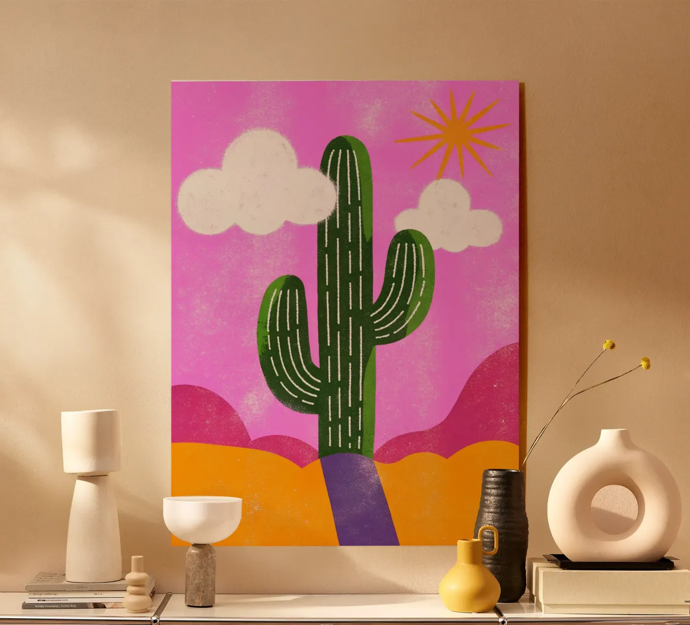 Cactus e sole Retro Pop plexiglass da THE LATEST SHOP