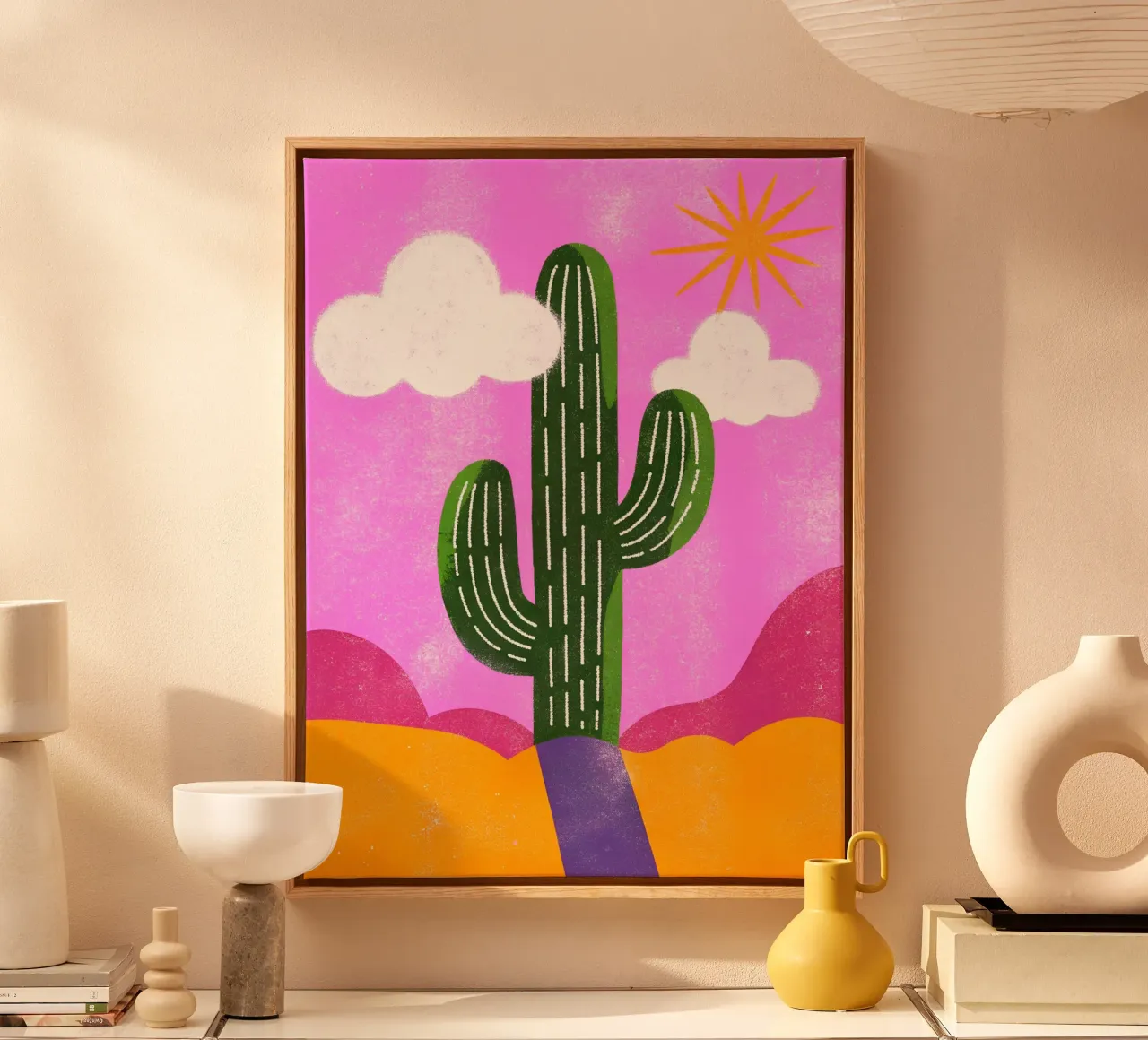 Cactus e sole Retro Pop tela da THE LATEST SHOP