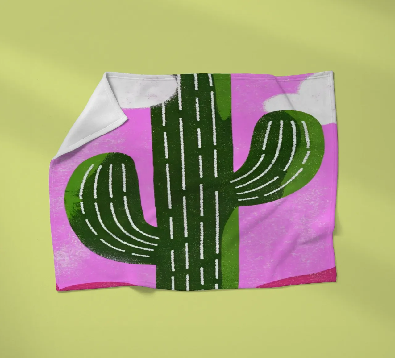 Cactus e sole Retro Pop coperta in pile da THE LATEST SHOP