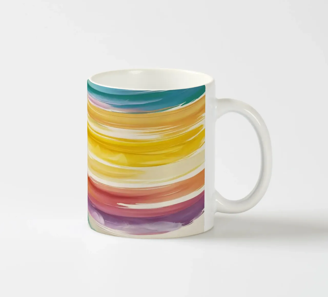 Onde colorate astratte ad acquerello dai toni caldi tazza in ceramica da DesignDoodle