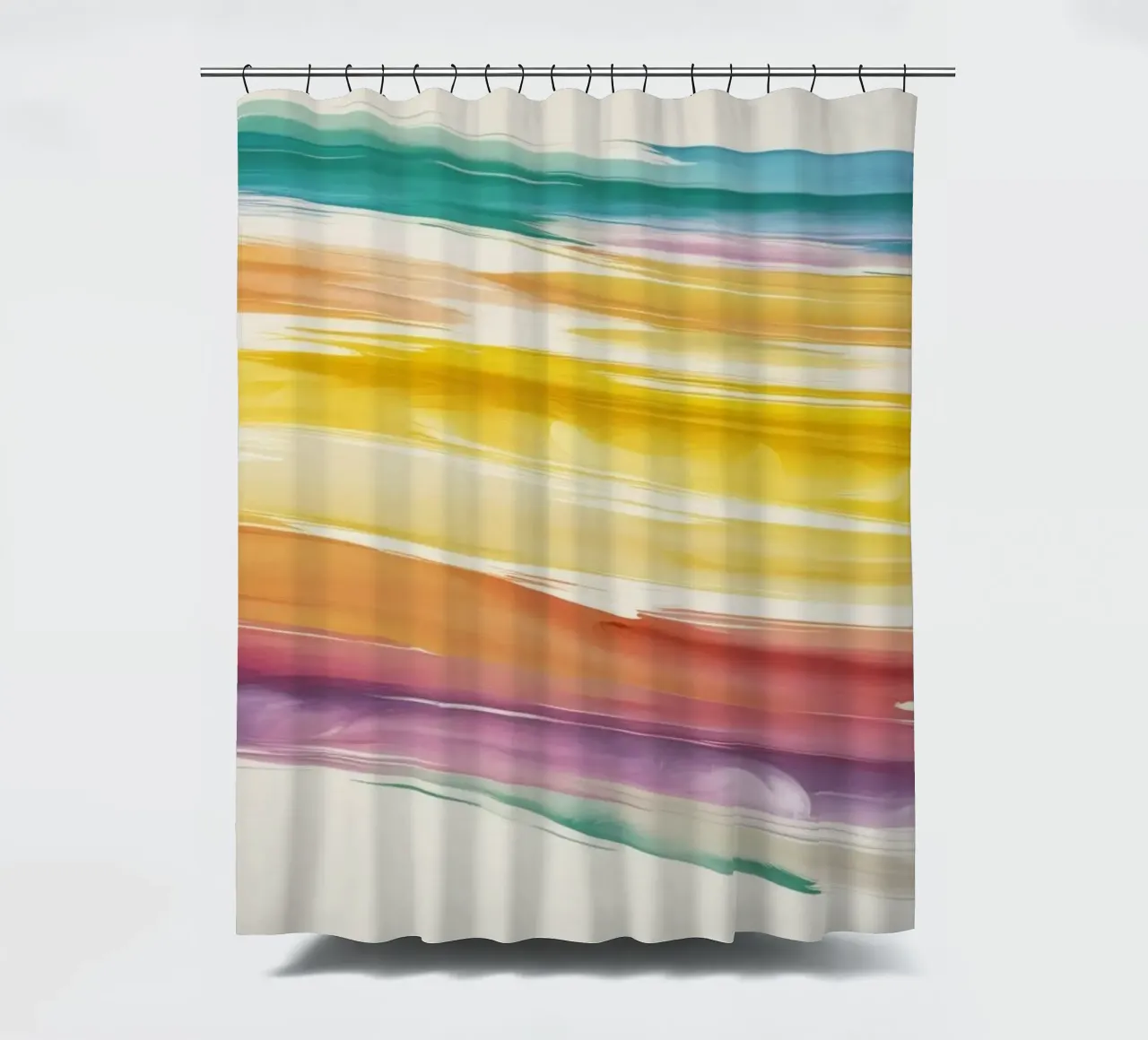 Onde colorate astratte ad acquerello dai toni caldi tenda da doccia da DesignDoodle