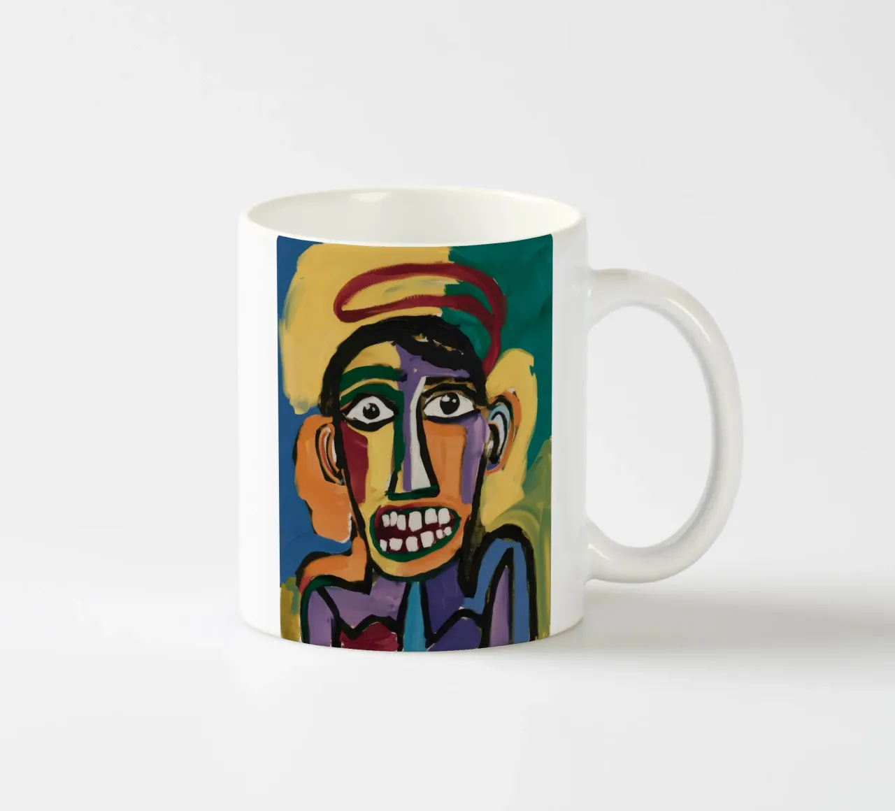 Portrait abstrait coloré mug en céramique de Muse Fragments