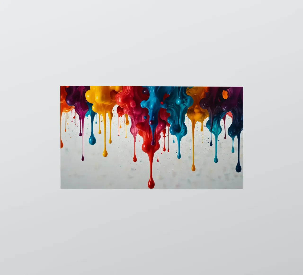 Vibrant paint drips cascading down a white surface creating sticker by DesignDoodle