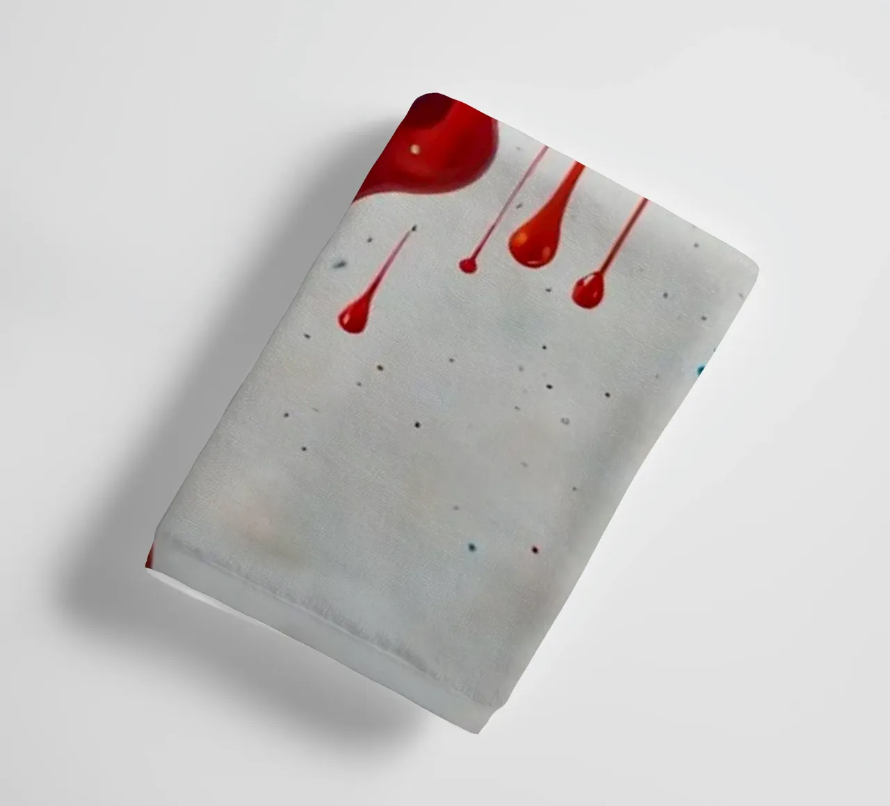 Vibrant paint drips cascading down a white surface creating towel by DesignDoodle
