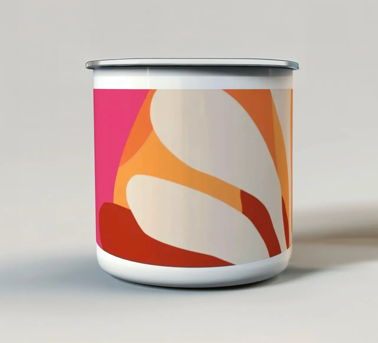 Pink and Orange Abstract tazza in smalto da Gypsy Galleria