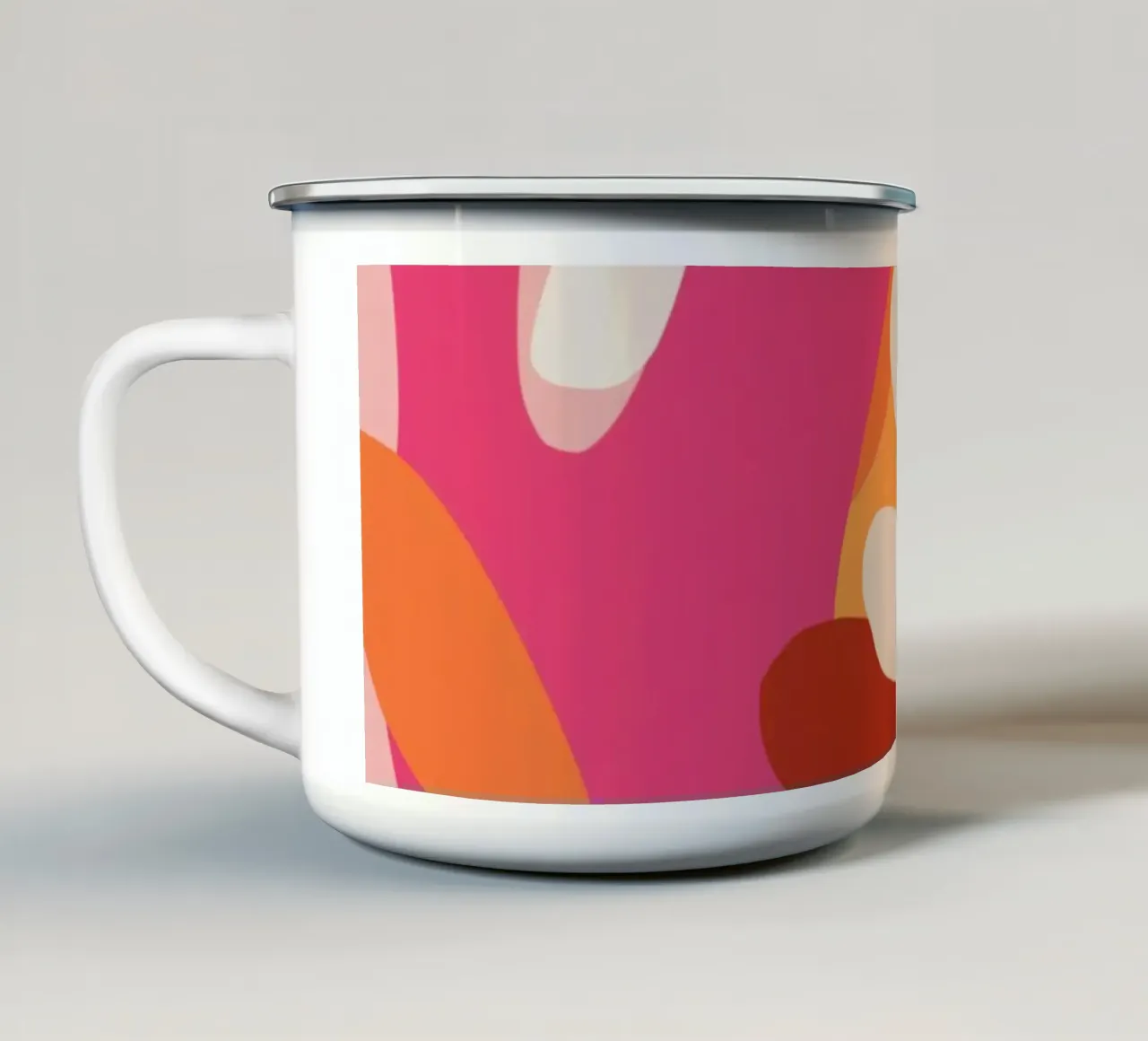Pink and Orange Abstract tazza in smalto da Gypsy Galleria