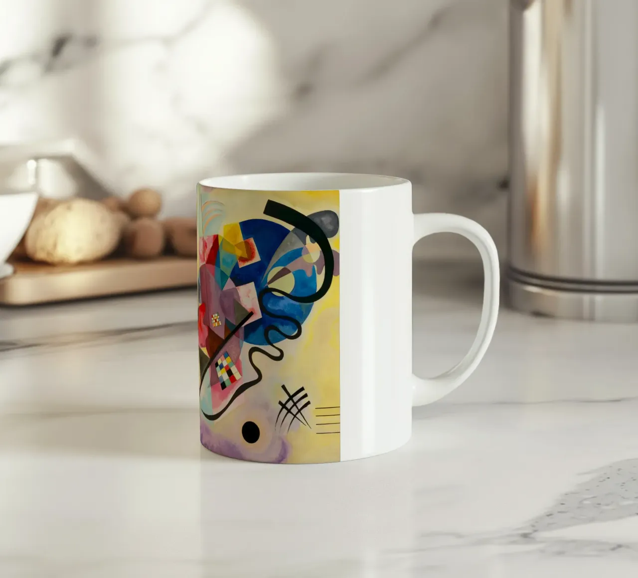 Geel-Rood-Blauw van Wassily Kandinsky keramische mok van Venus Art