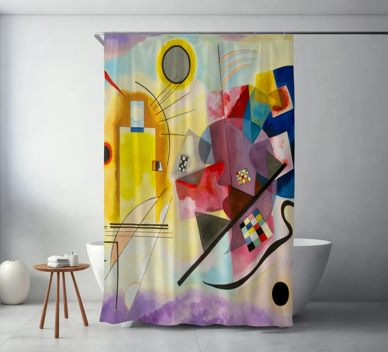 Wassily Kandinsky’s Yellow-Red-Blue shower curtain by Venus Art