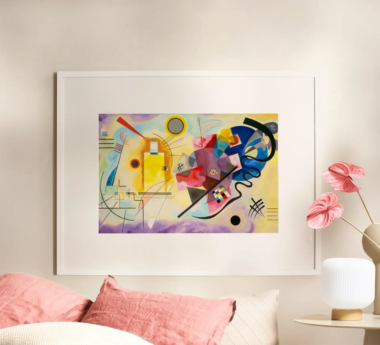 Il giallo-rosso-blu di Wassily Kandinsky poster con telaio in alluminio da Venus Art