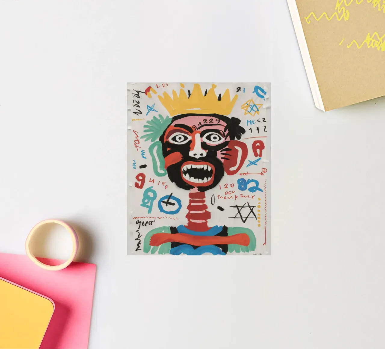 Symbolisch abstracte compositie sticker van Muse Fragments