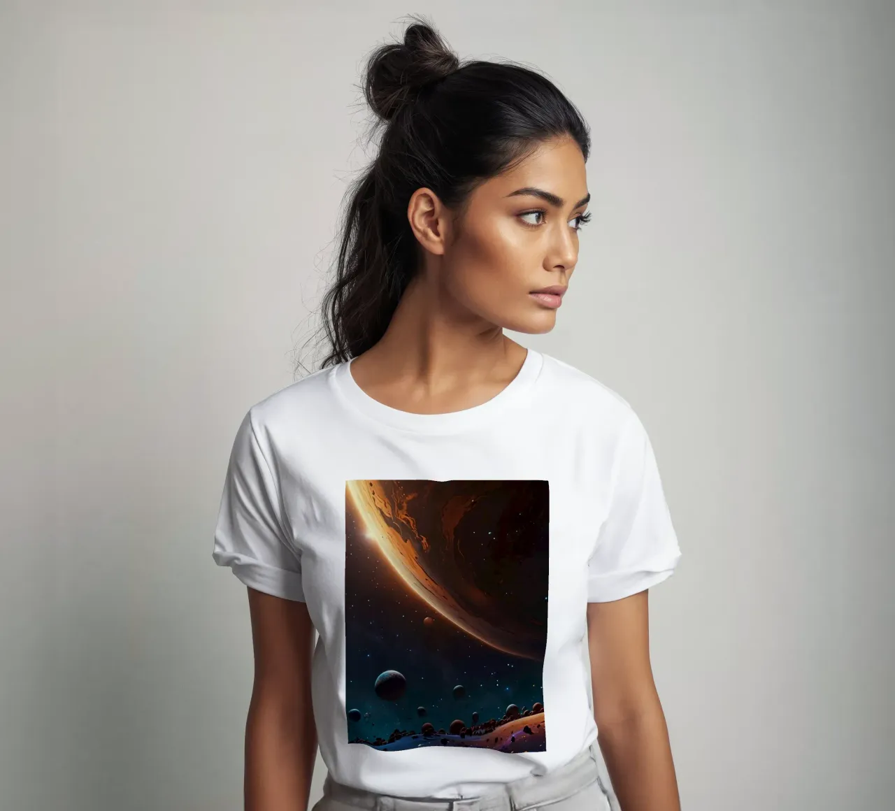 A mesmerizing view of a vibrant galaxy filled with stars t-shirt by DesignDoodle