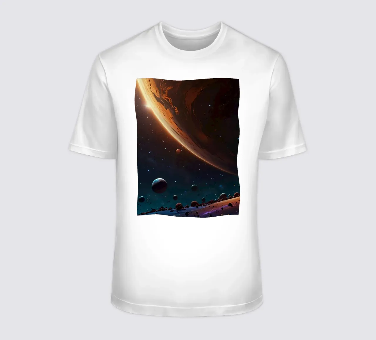 A mesmerizing view of a vibrant galaxy filled with stars t-shirt by DesignDoodle