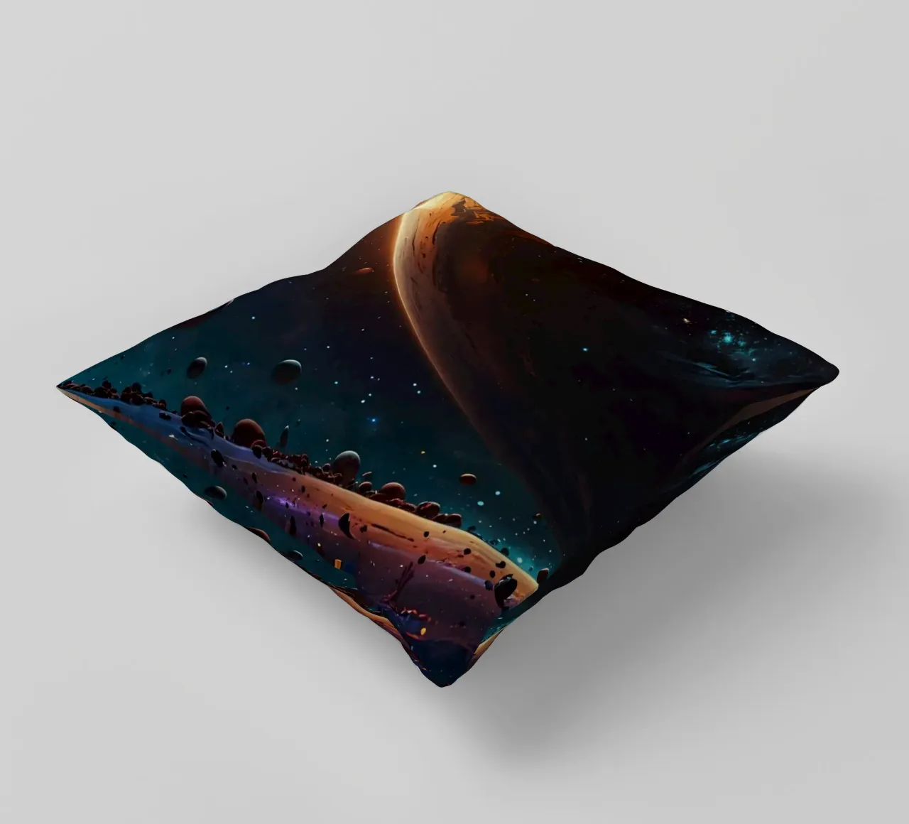 A mesmerizing view of a vibrant galaxy filled with stars decorative cushion by DesignDoodle