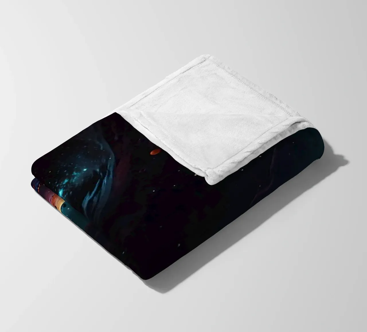 A mesmerizing view of a vibrant galaxy filled with stars fleece blanket by DesignDoodle