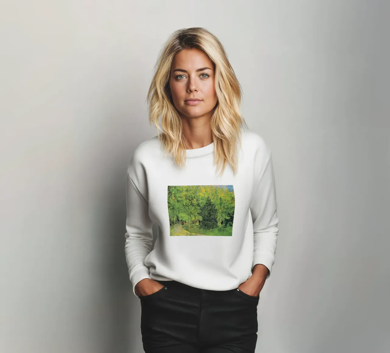 Il sentiero di Vincent van Gogh nel parco di Arles con i camminatori felpa da Van Gogh Prints