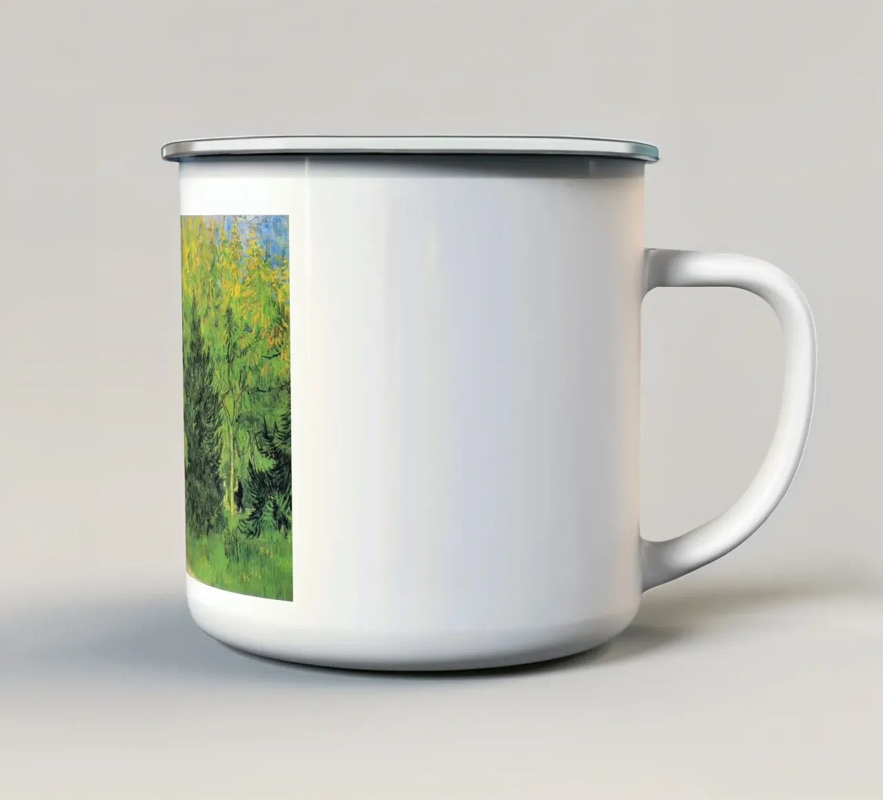 Il sentiero di Vincent van Gogh nel parco di Arles con i camminatori tazza in smalto da Van Gogh Prints