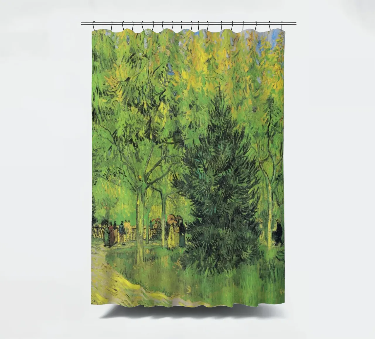 Il sentiero di Vincent van Gogh nel parco di Arles con i camminatori tenda da doccia da Van Gogh Prints
