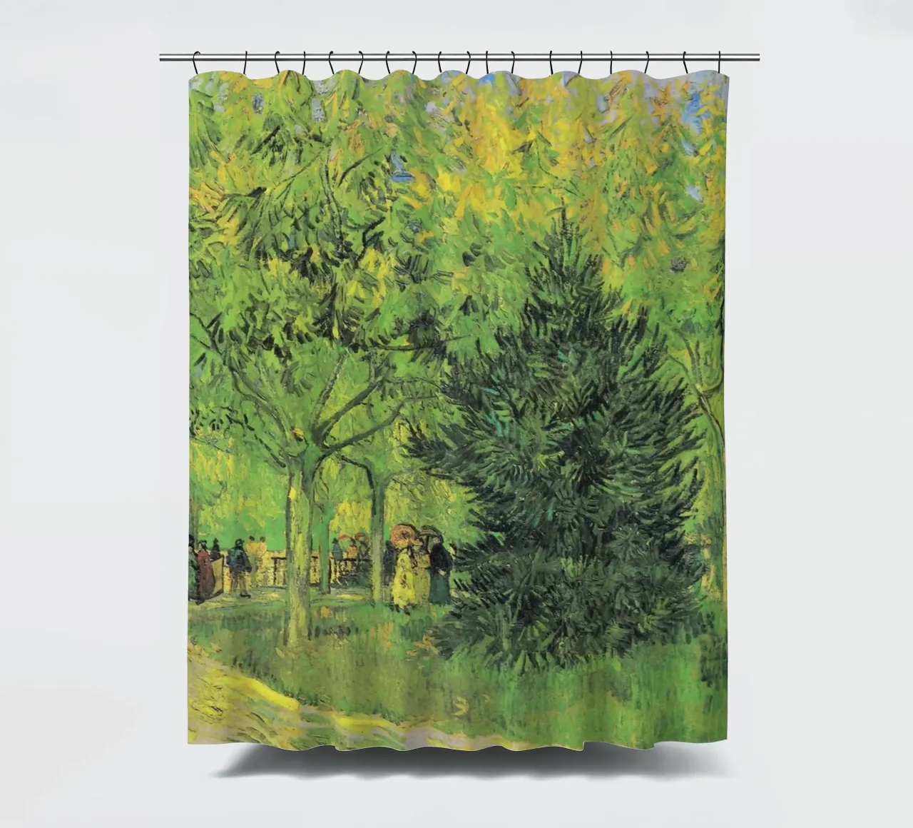 Il sentiero di Vincent van Gogh nel parco di Arles con i camminatori tenda da doccia da Van Gogh Prints