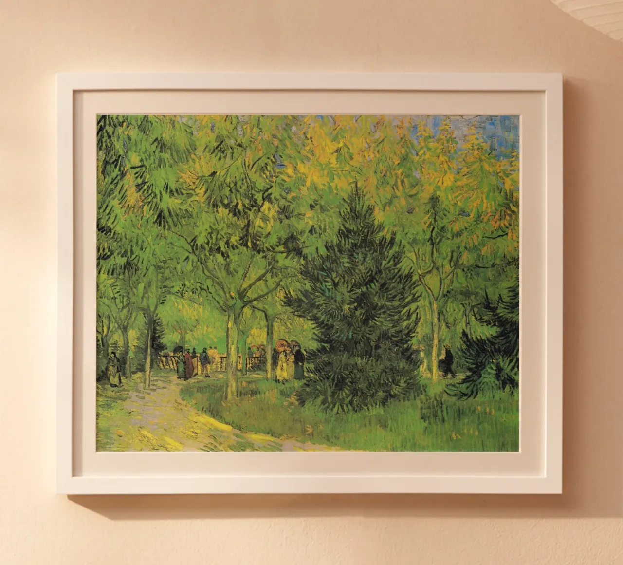 Il sentiero di Vincent van Gogh nel parco di Arles con i camminatori carta hahnemühle da Van Gogh Prints