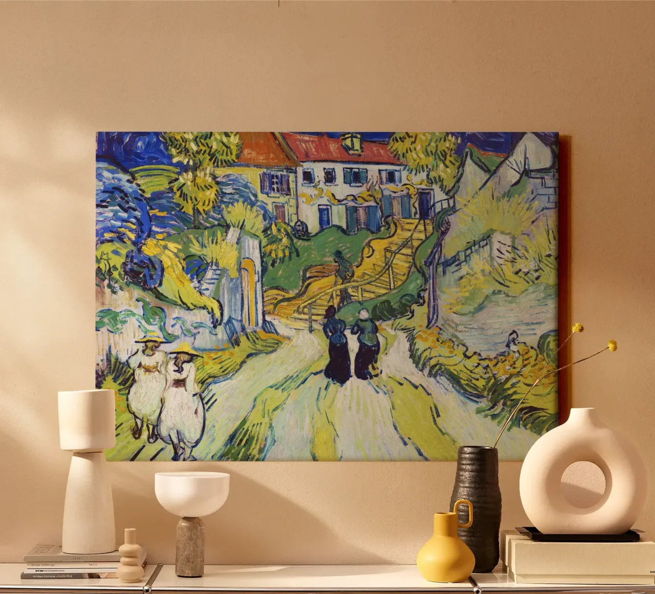 Vincent van Gogh's Stairway at Auvers (1890) canvas by Van Gogh Prints