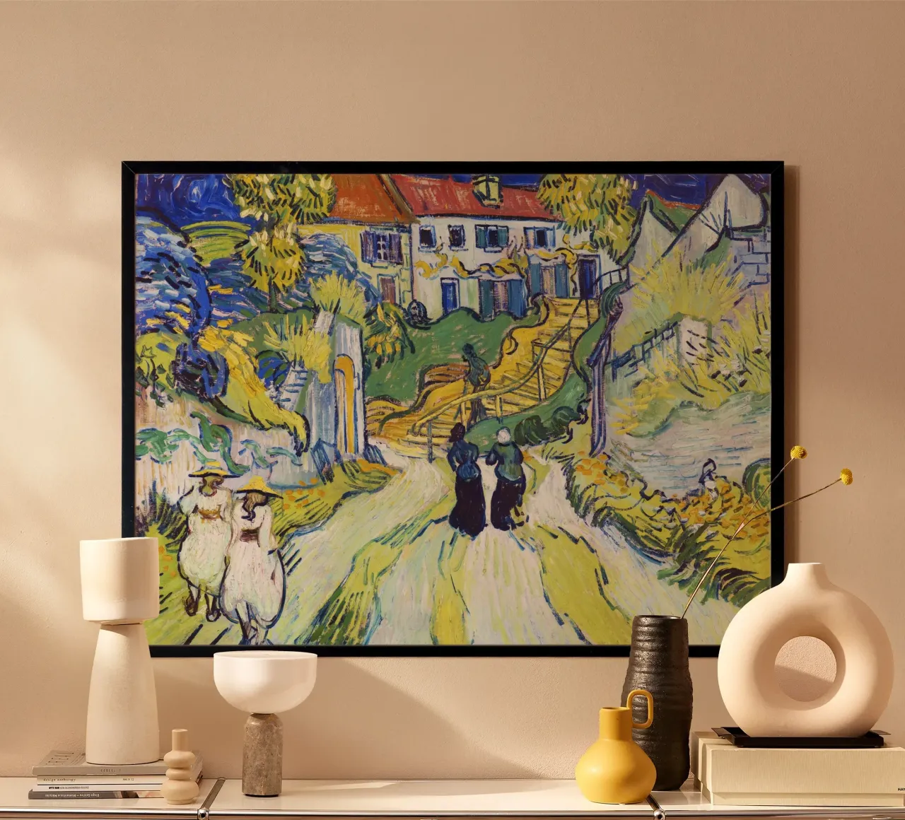 La scala di Auvers di Vincent van Gogh (1890) carta hahnemühle da Van Gogh Prints