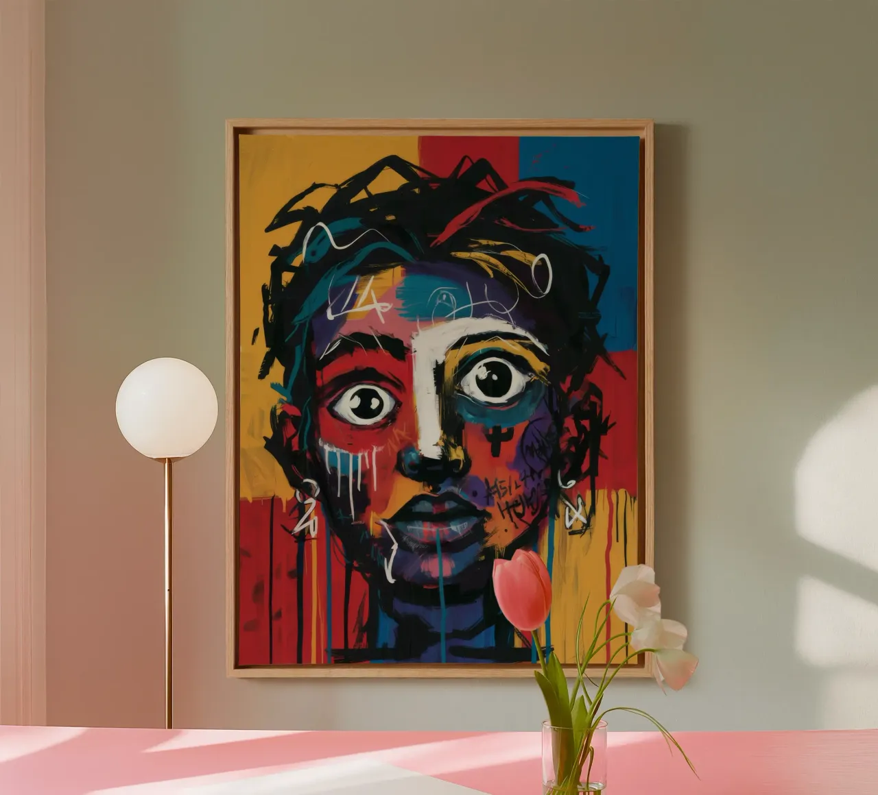 Abstracte emotionele beroering canvas met Baklijst van Muse Fragments