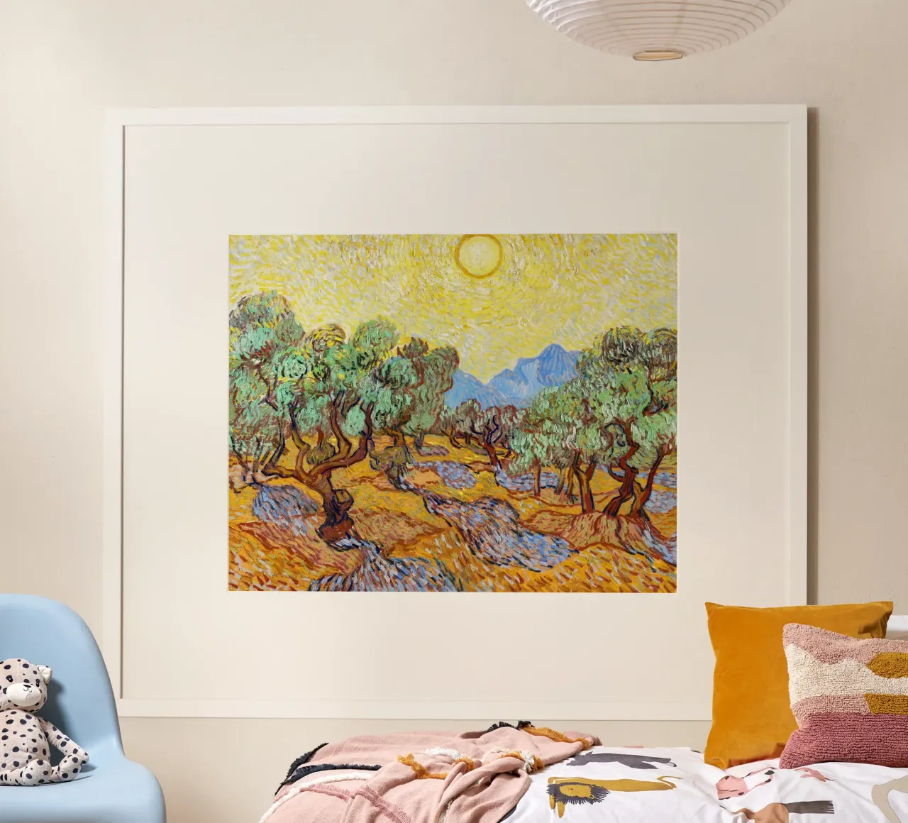Gli ulivi di Vincent van Gogh (1889) poster con telaio in alluminio da Van Gogh Prints