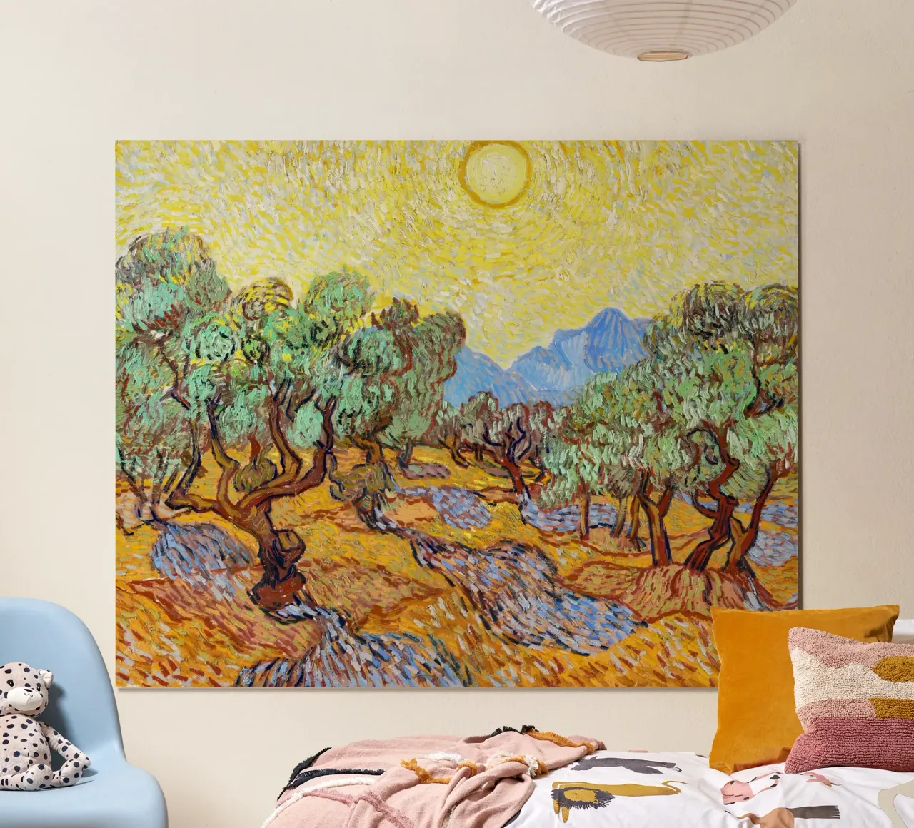 Gli ulivi di Vincent van Gogh (1889) poster con telaio in alluminio da Van Gogh Prints