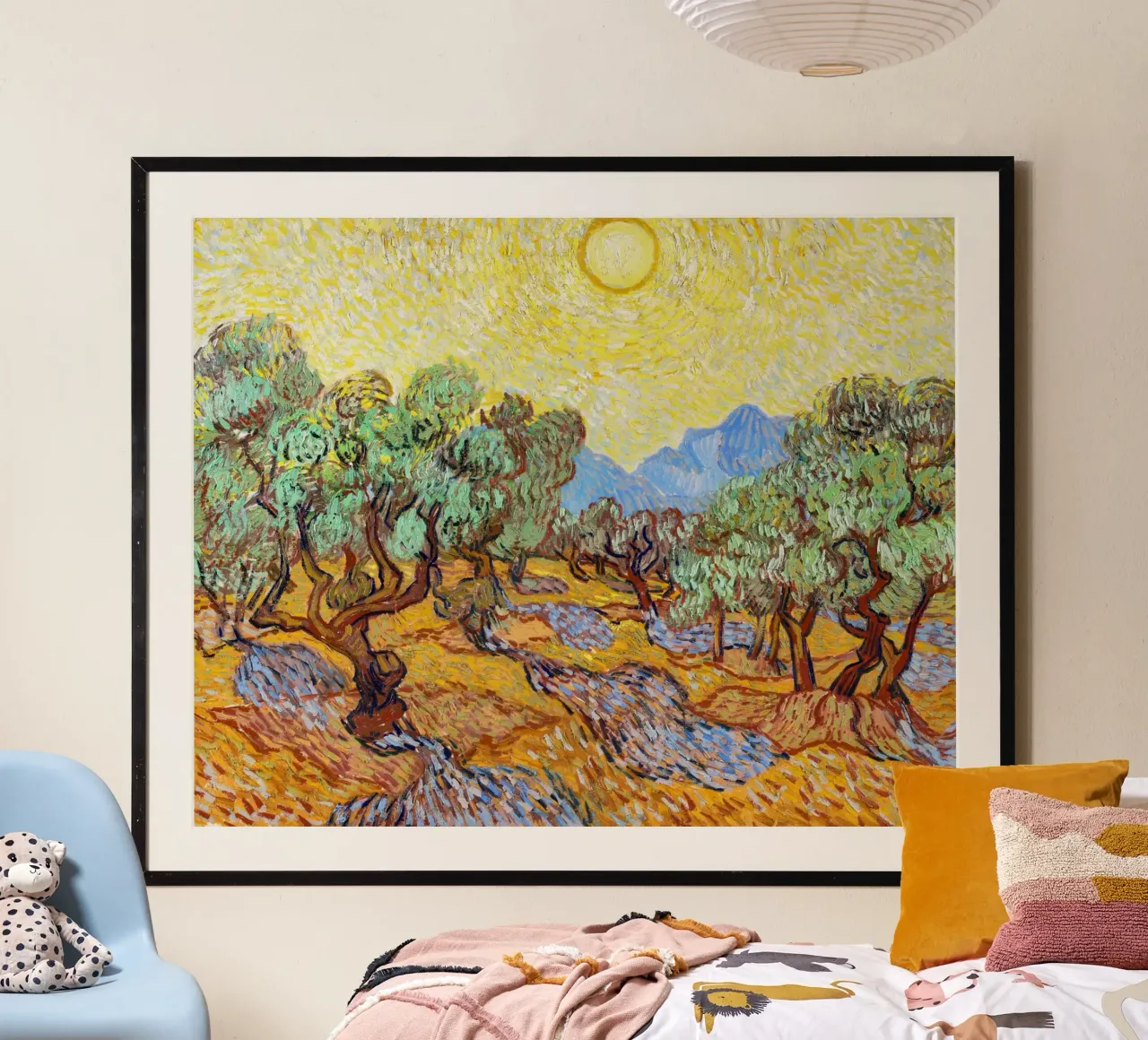Gli ulivi di Vincent van Gogh (1889) poster con telaio in alluminio da Van Gogh Prints