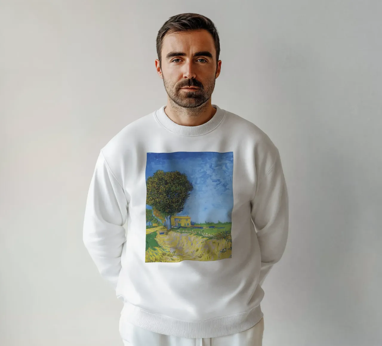 Viale di Arles con case di Vincent van Gogh (1888) felpa da Van Gogh Prints