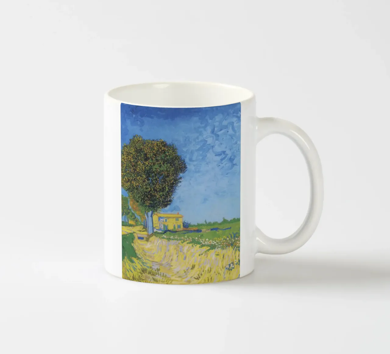 Viale di Arles con case di Vincent van Gogh (1888) tazza in ceramica da Van Gogh Prints