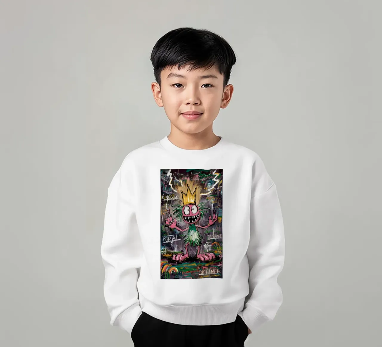 Whimsical Royal Creature kids sweatshirt by Muse Fragments